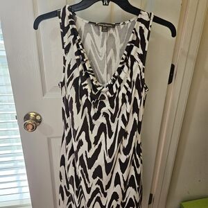 Tommy Bahama Black & White Sleeveless Cowl Neck Dress